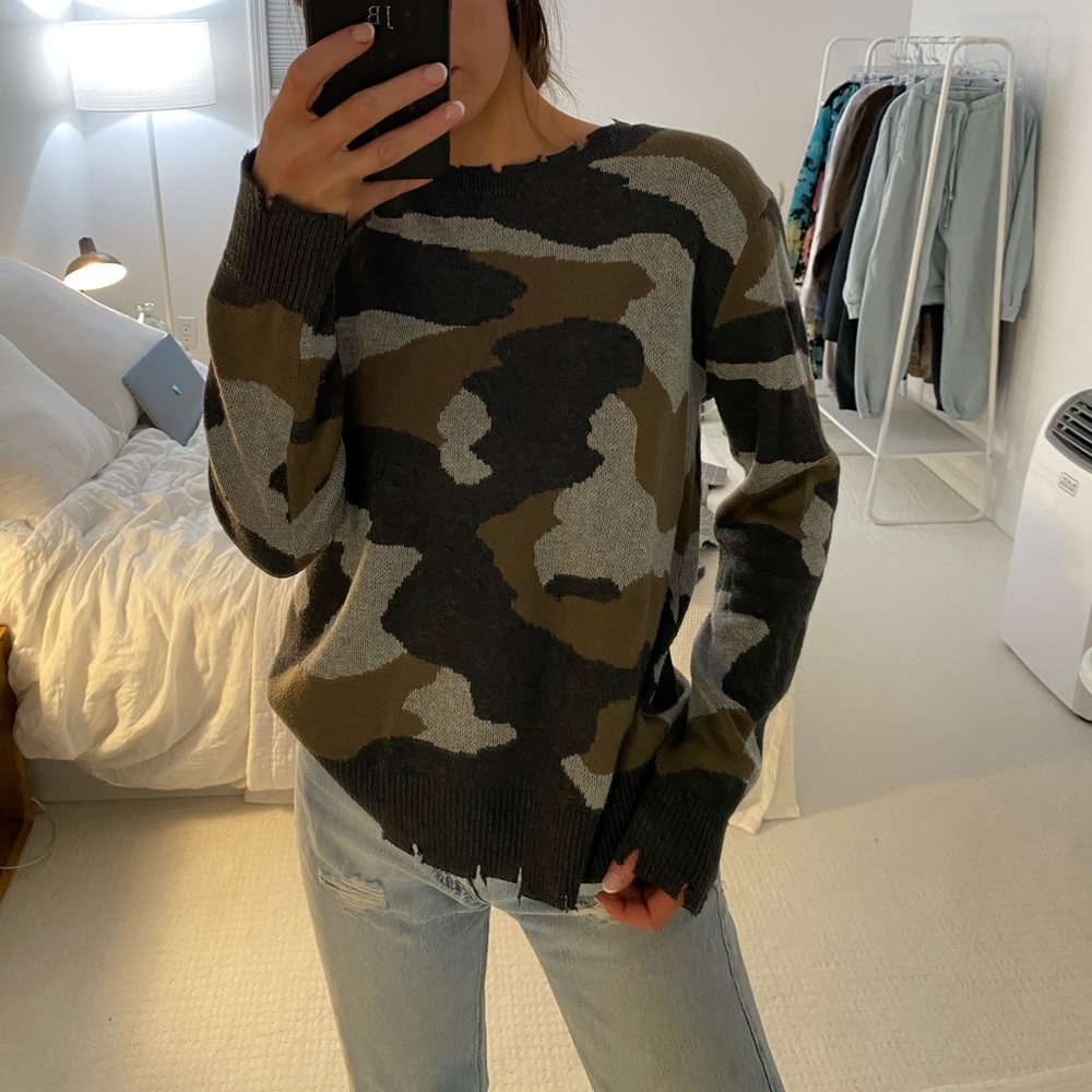 FATE Distressed Camouflage Sweater